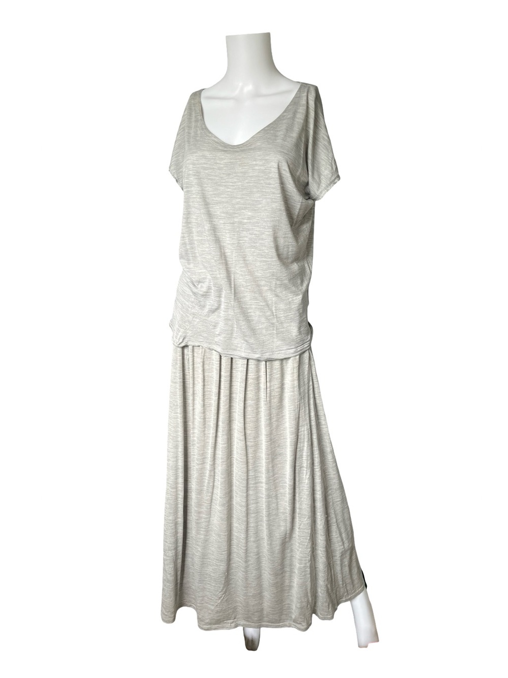 Eileen Fisher Skirt Set Silk Blend Lightweight Gray Neutral Womens Size XS